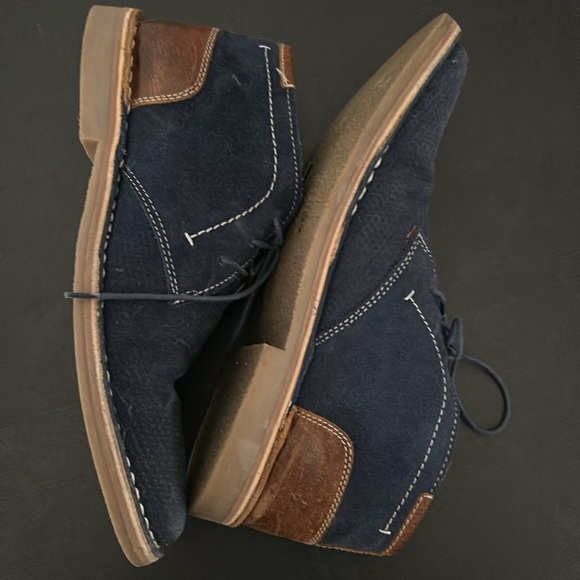 Steve Madden Blue Leather Hendrick Ankle Chukka Size 8 - Picture 6 of 11